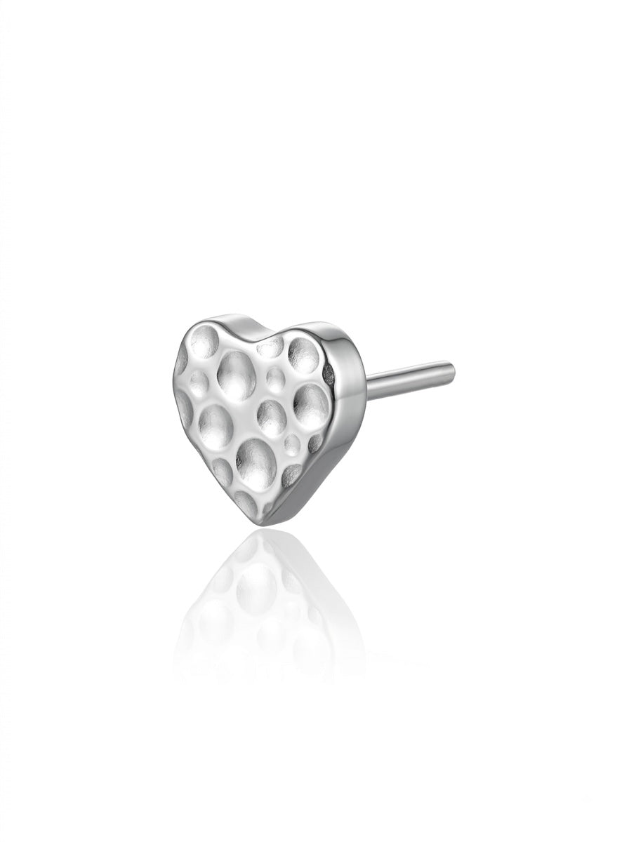 Titanium Hammered Heart