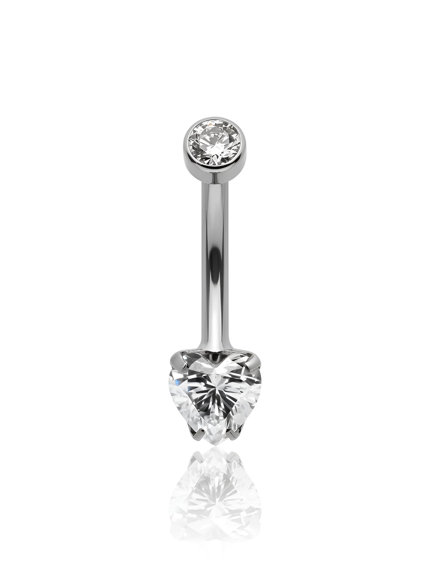 Titanium Heart Navel Curve