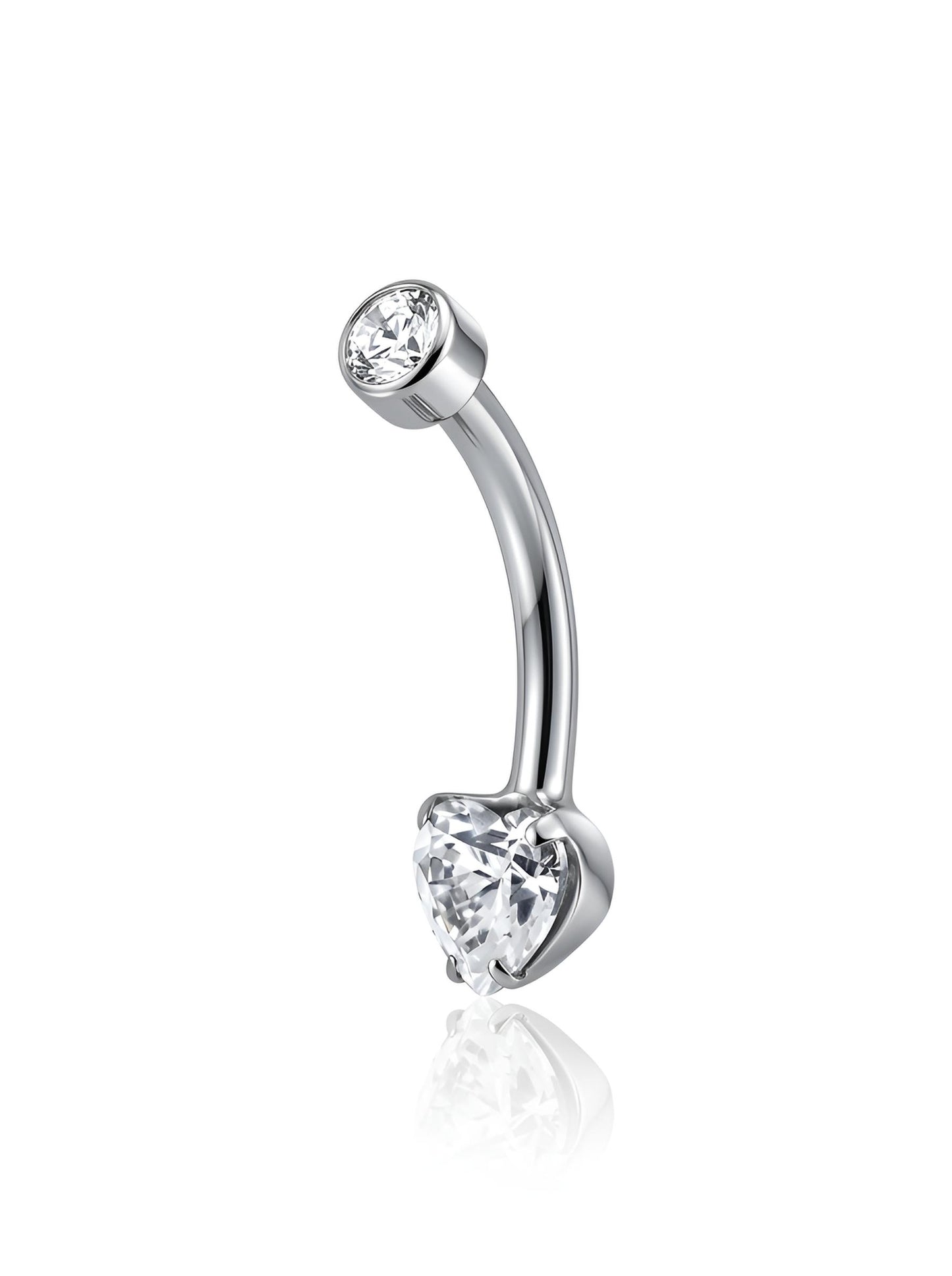 Titanium Heart Navel Curve