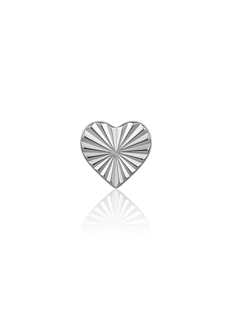 Titanium Lasered Heart threadless end body jewelry - view 1