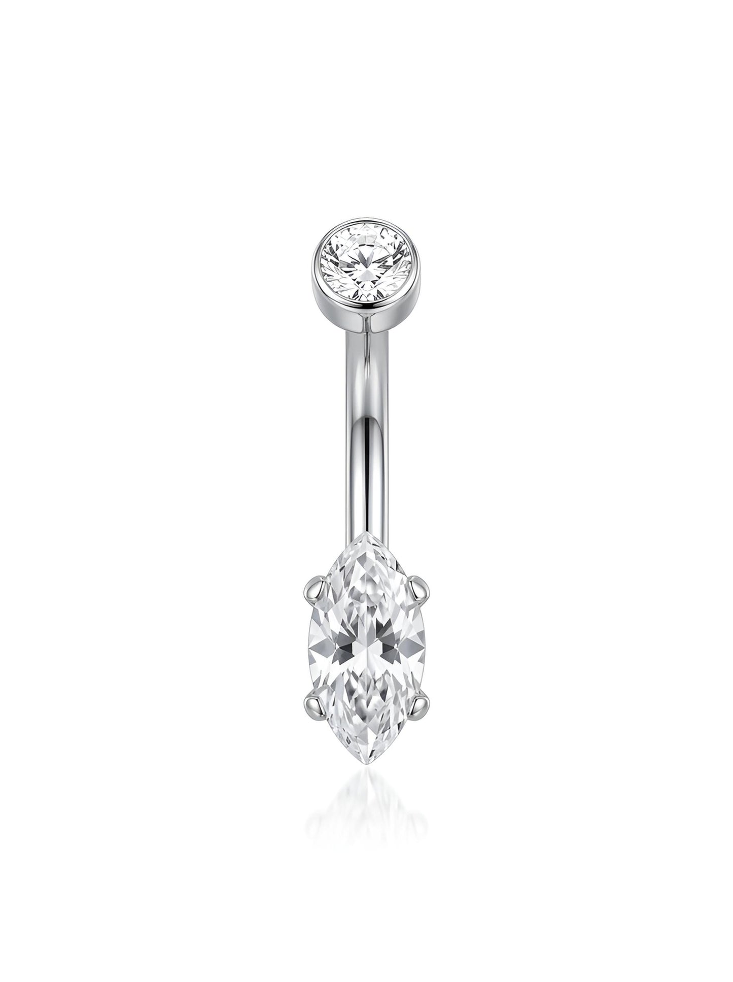 Titanium Marquise Navel Curve