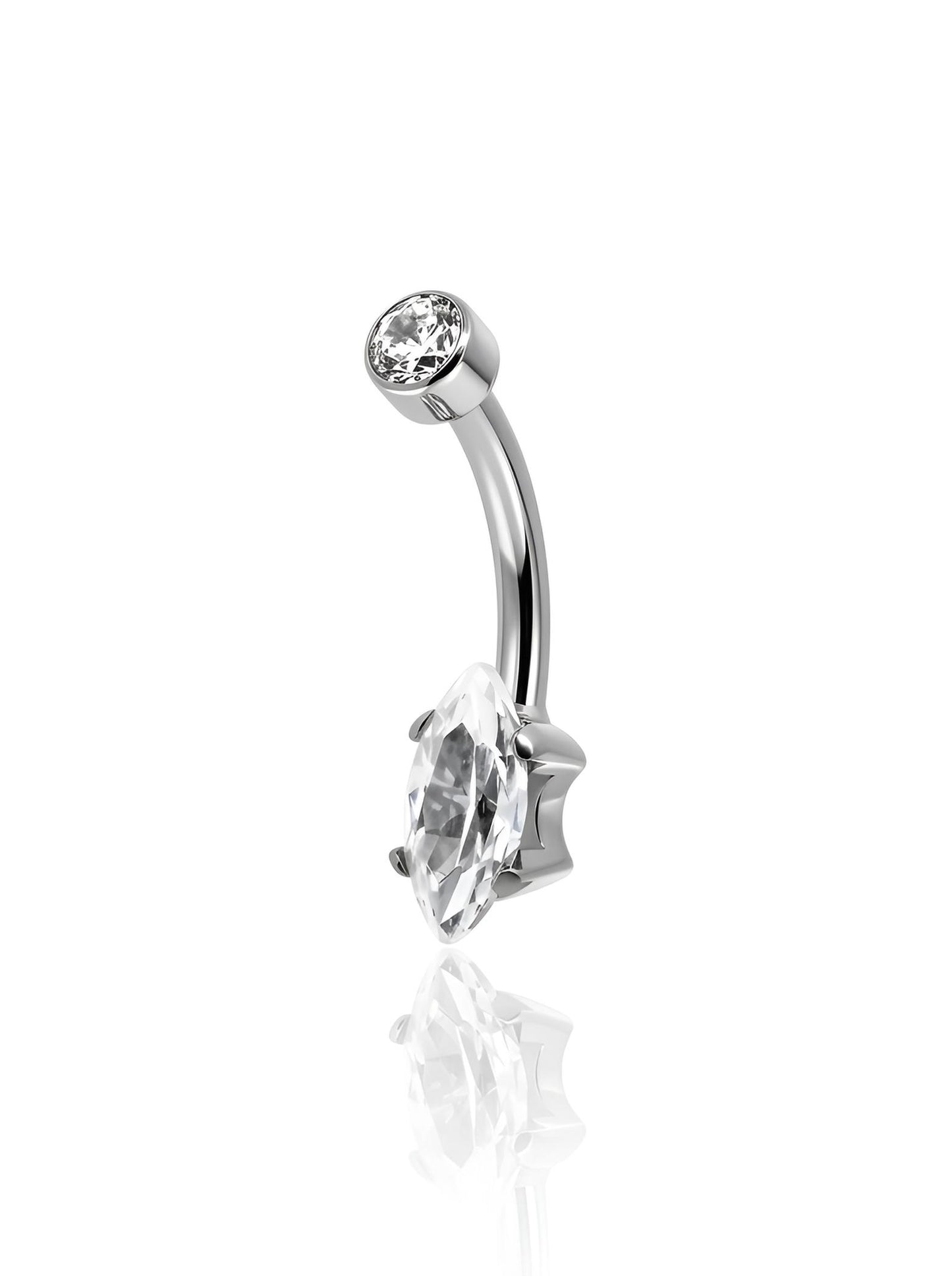 Titanium Marquise Navel Curve