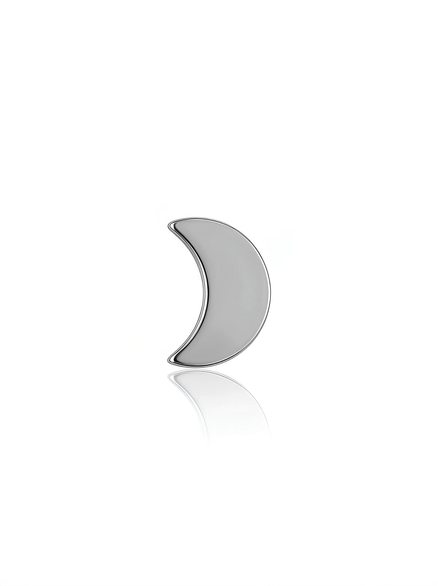Titanium Flat Moon threadless end body jewelry - view 1