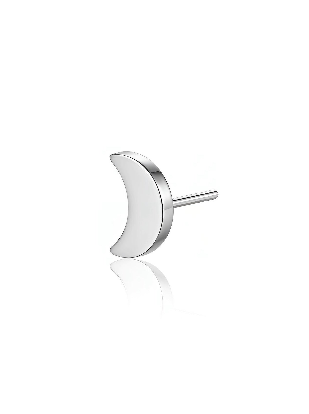 Titanium Flat Moon threadless end body jewelry - view 2