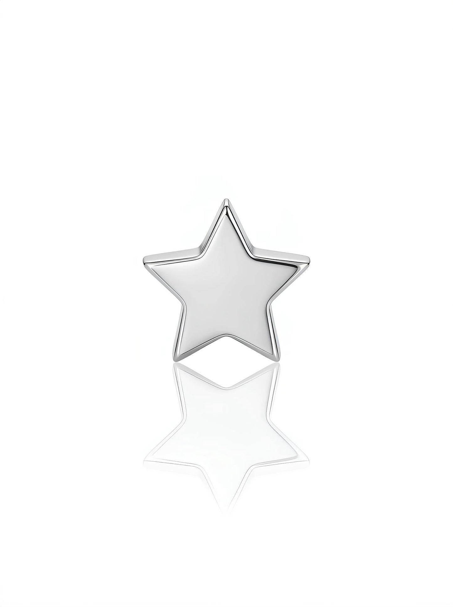 Titanium Flat Star threadless end body jewelry - view 1