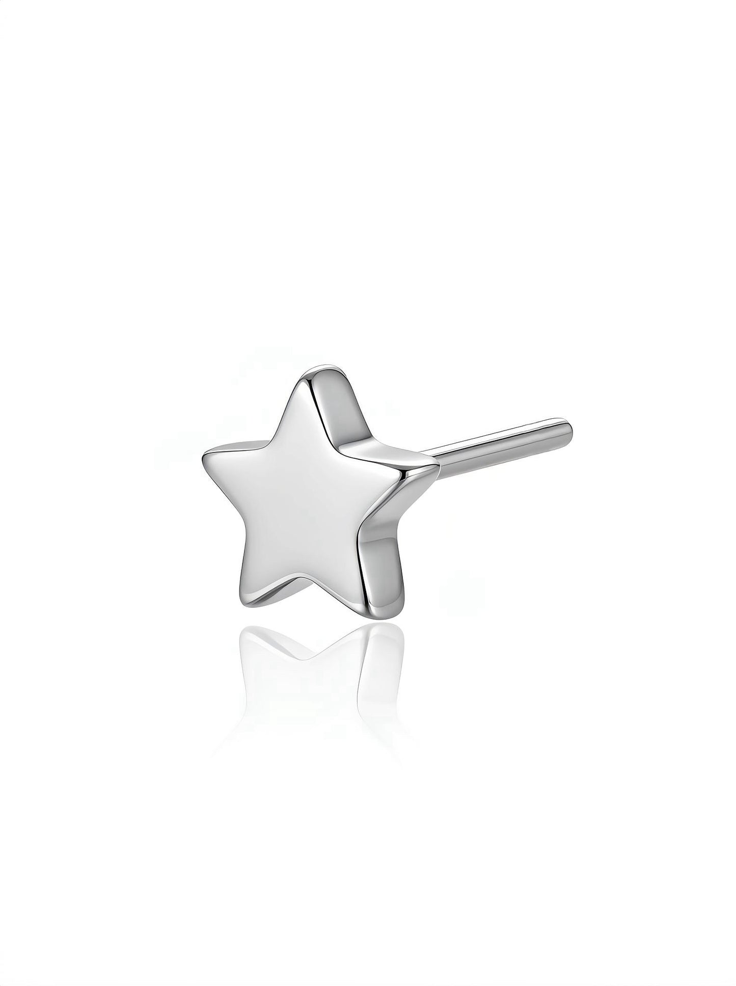 Titanium Flat Star threadless end body jewelry - view 2