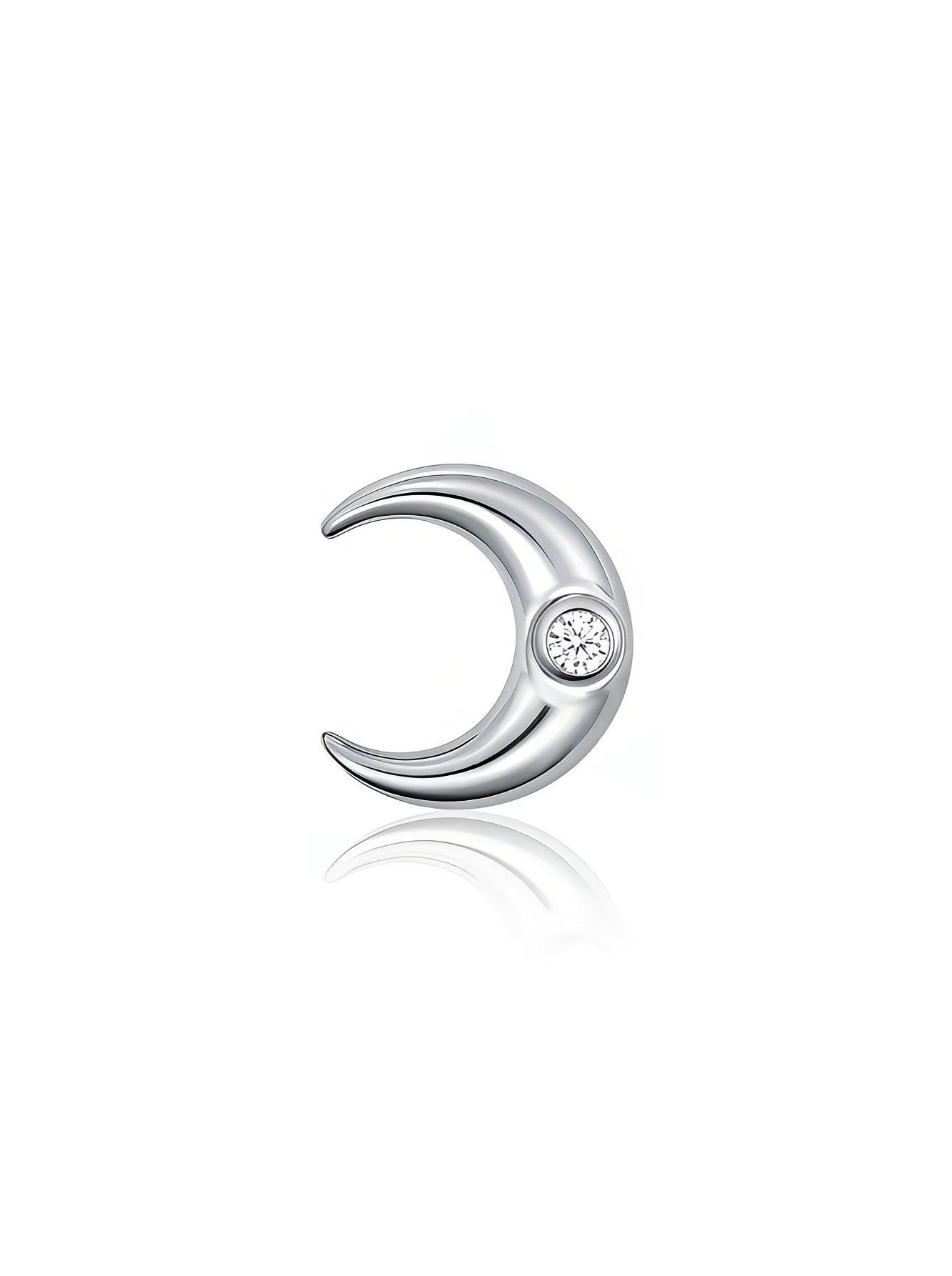 Titanium Gem Moon threadless end body jewelry - view 1