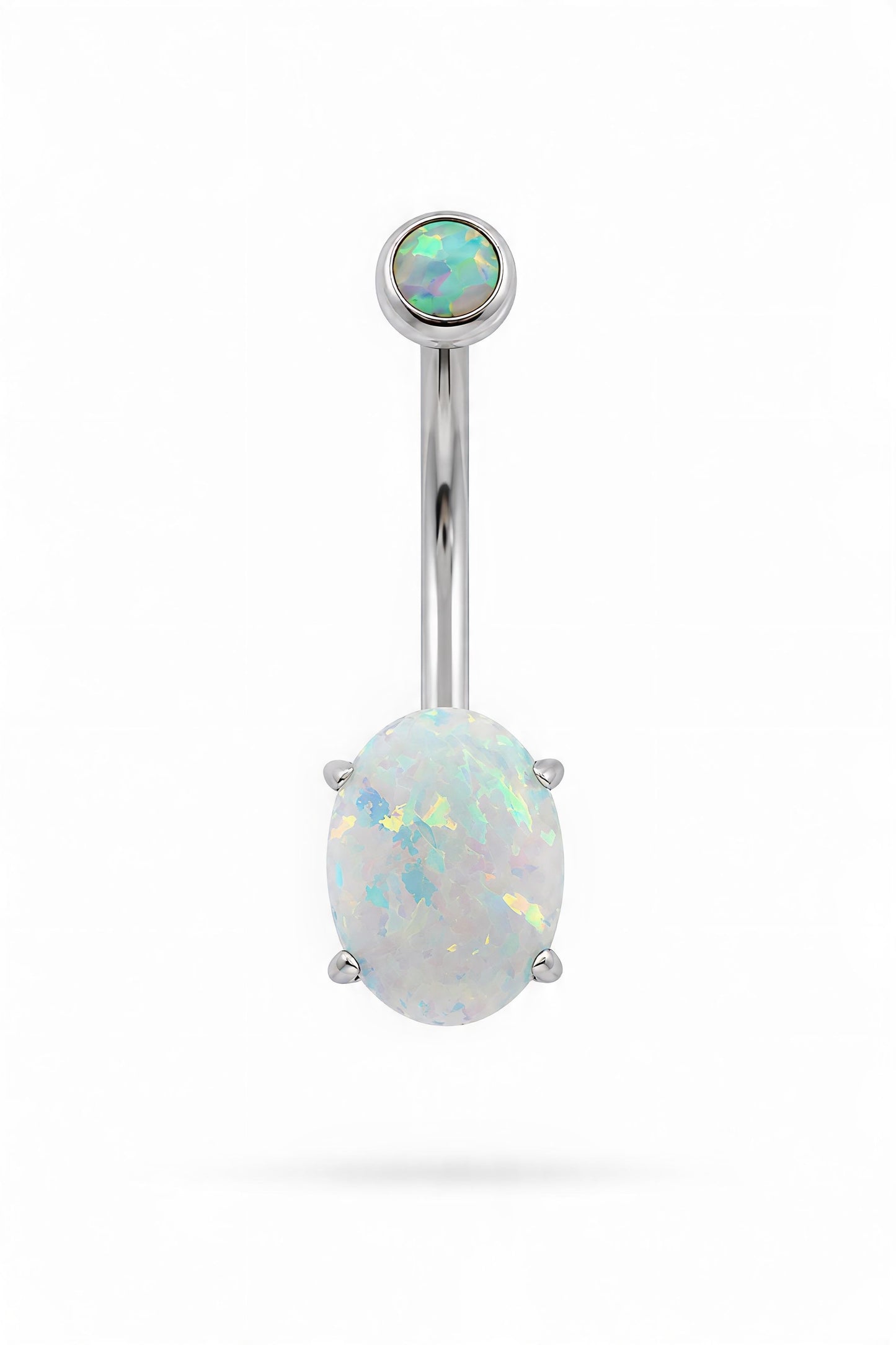 Titanium Opal Oval Navel Curve