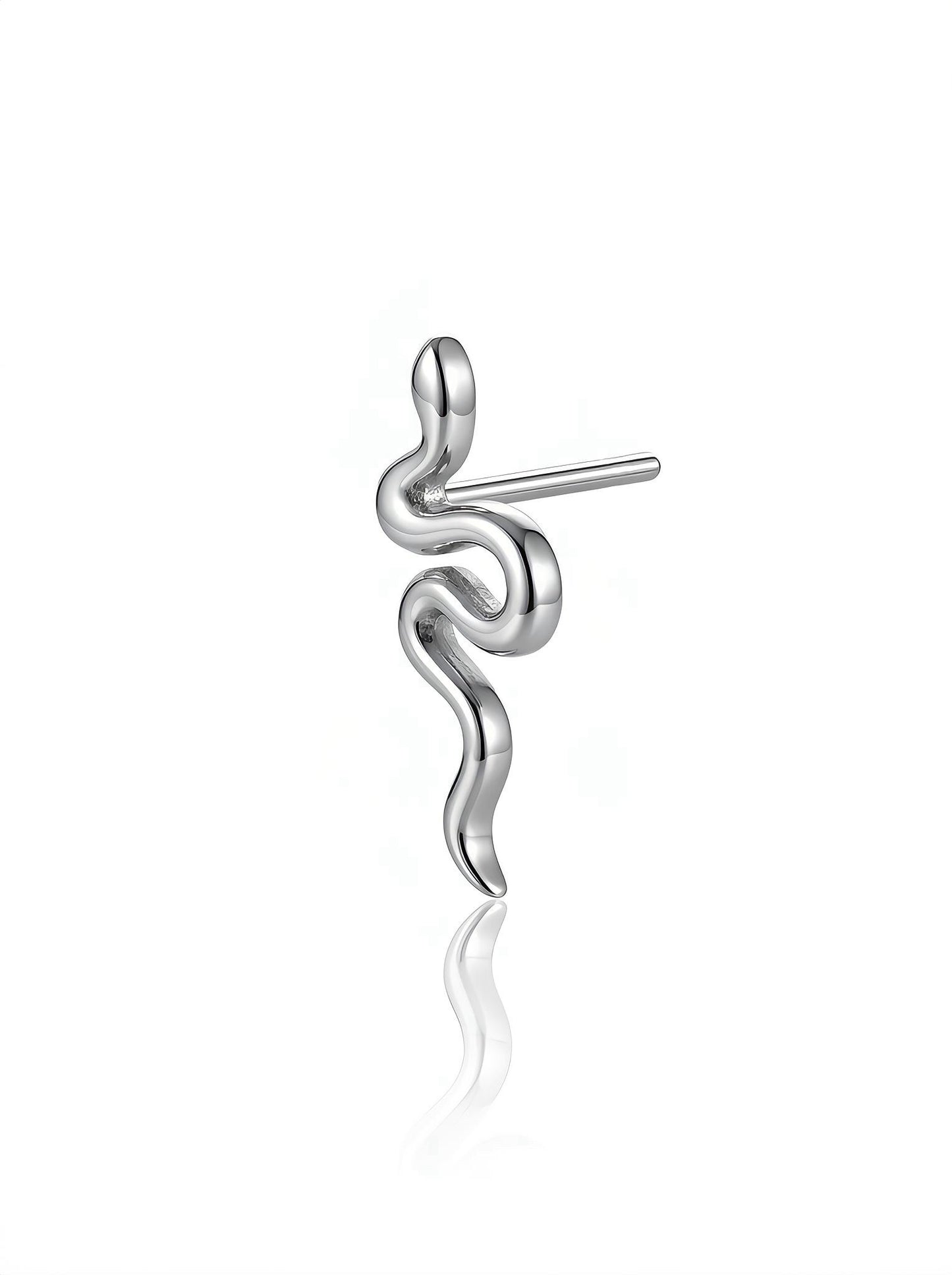 Titanium Snake threadless end body jewelry - view 2