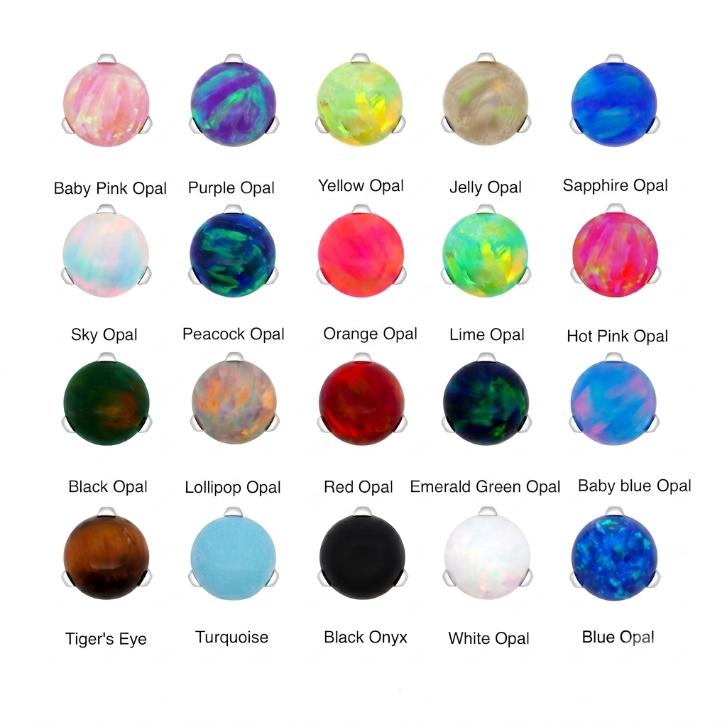 Titanium Opal Oval Navel Curve