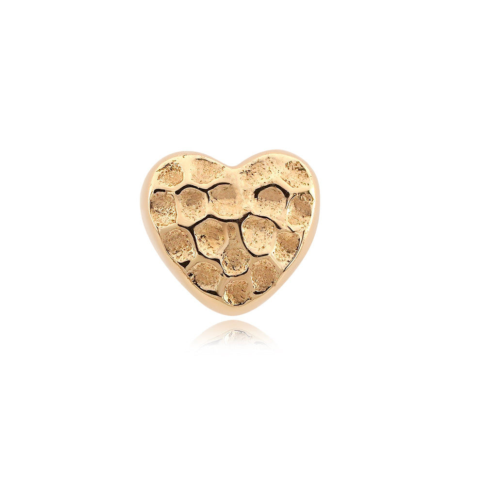 
                      
                        14k gold hammered heart threadless piercing end
                      
                    